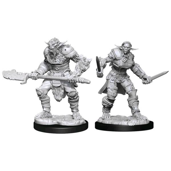Dungeons and Dragons: Miniatures Male Bugbear Barbarian and Female Rogue 