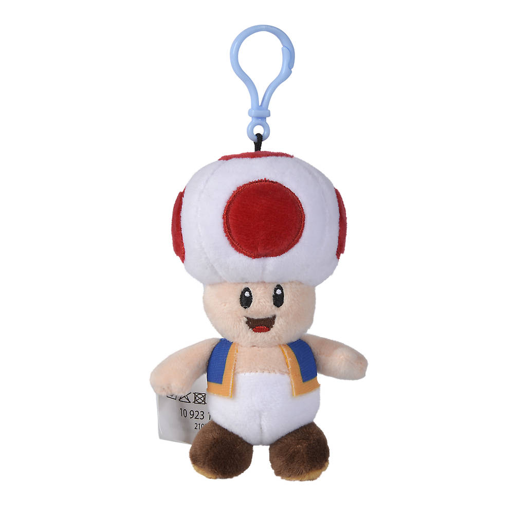 Super Mario Plush Keychains All Stars Toad 13 cm