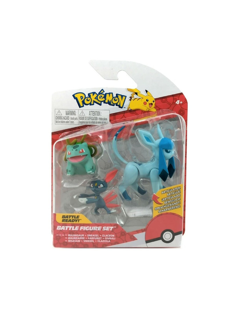 Pokémon Battle Mini Figures 3-Packs Bulbasaur, Sneasel & Glaceon 5-8 cm