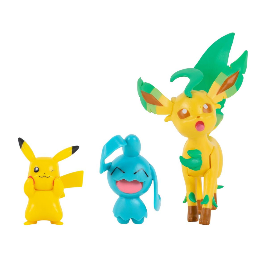 Pokémon Battle Mini Figures 3-Packs Pikachu, Wynaut & Leafeon 5-8 cm