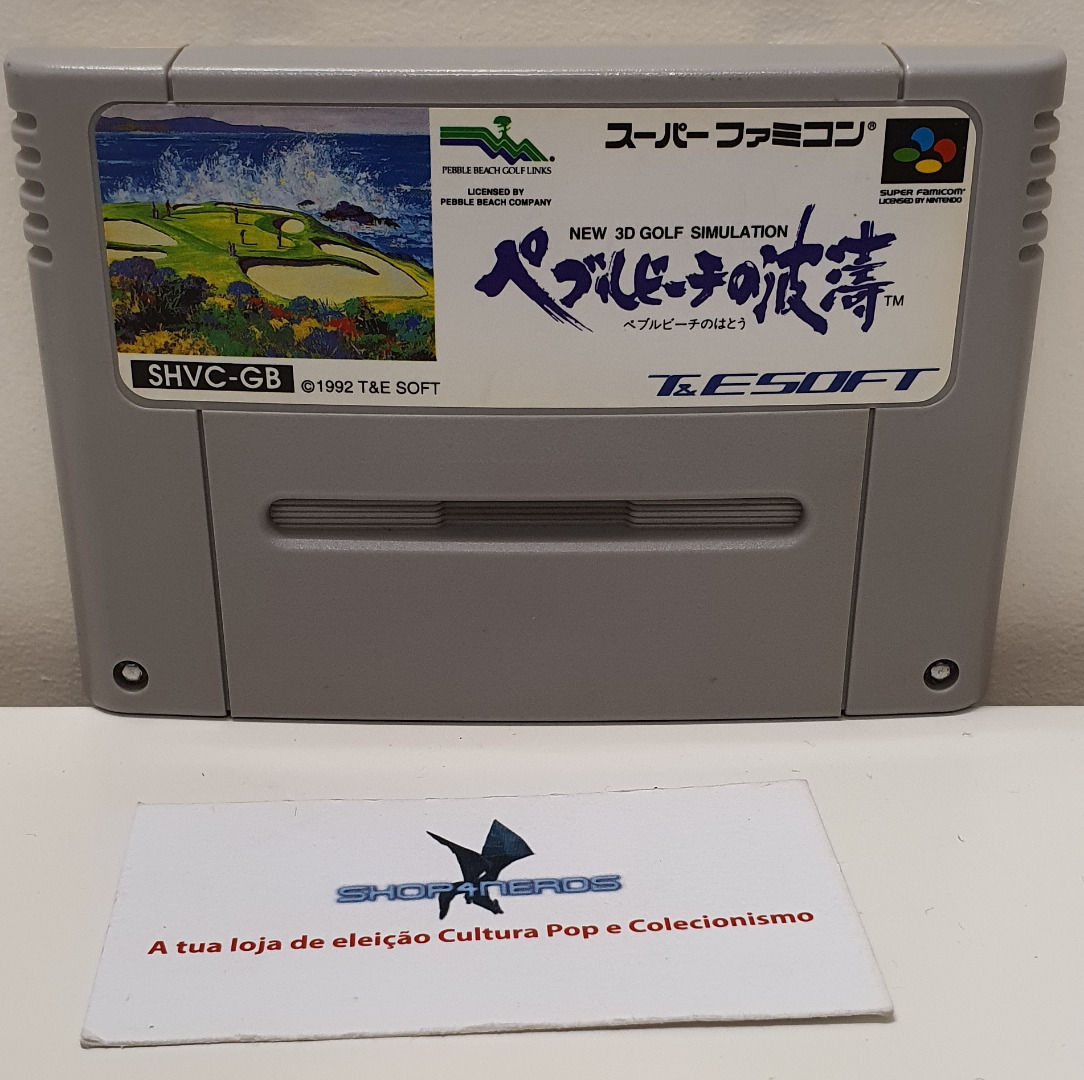 New 3D Golf Simulation Pebble Beach Super Nintendo/Famicom NTSC-J (Usado)