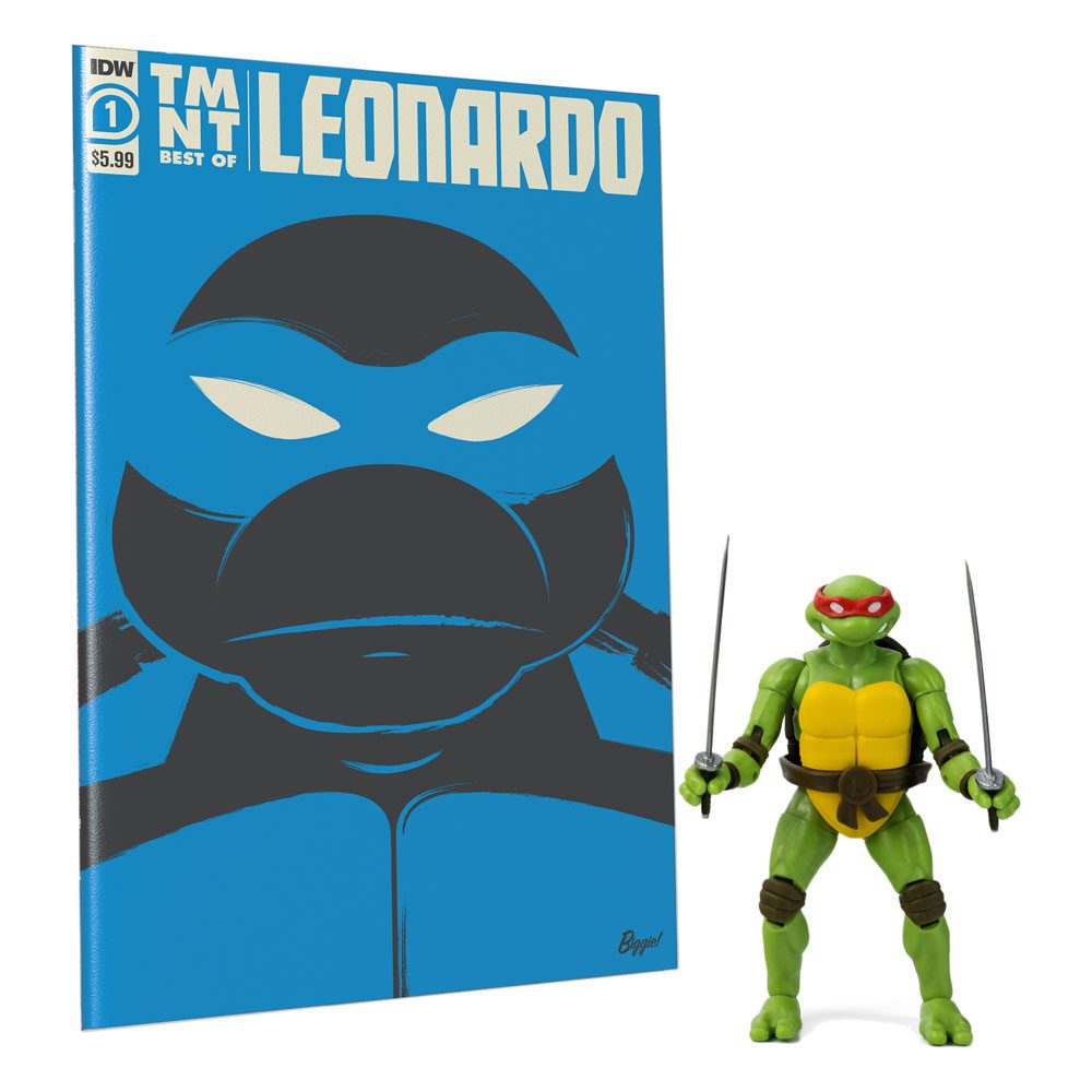 Teenage Mutant Ninja Turtles AXN x IDW Action Figure & Comic Book Leonardo