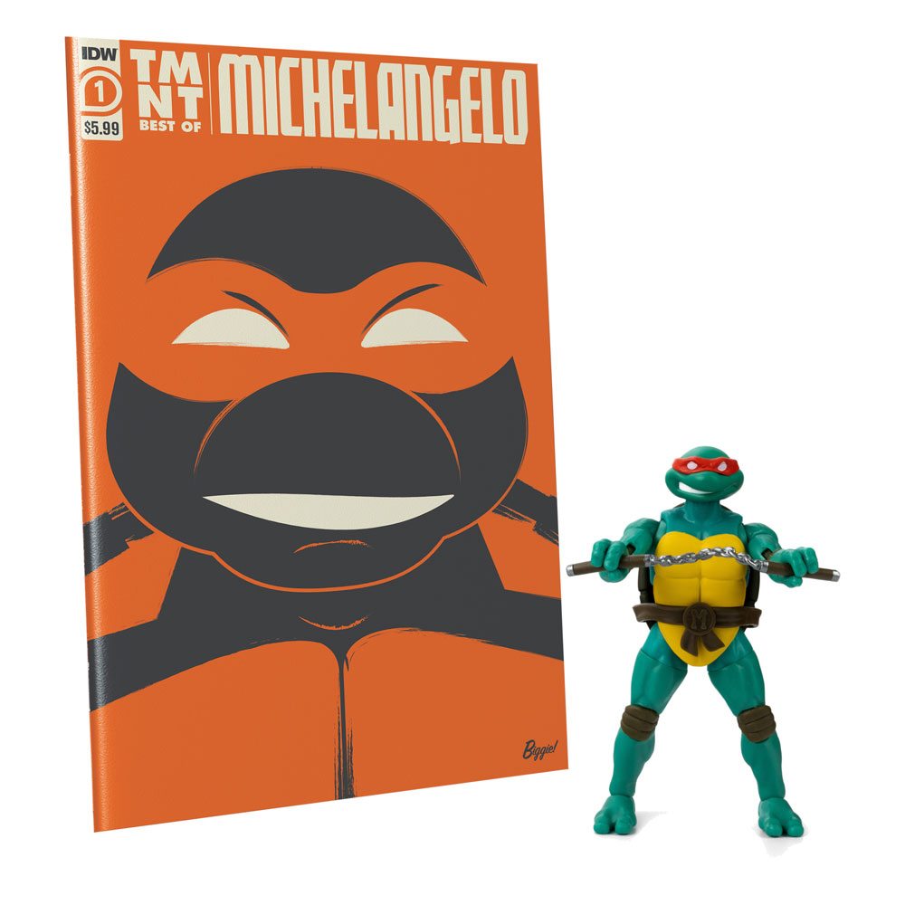 Teenage Mutant Ninja Turtles AXN x IDW Action Figure & Comic Book Michelang