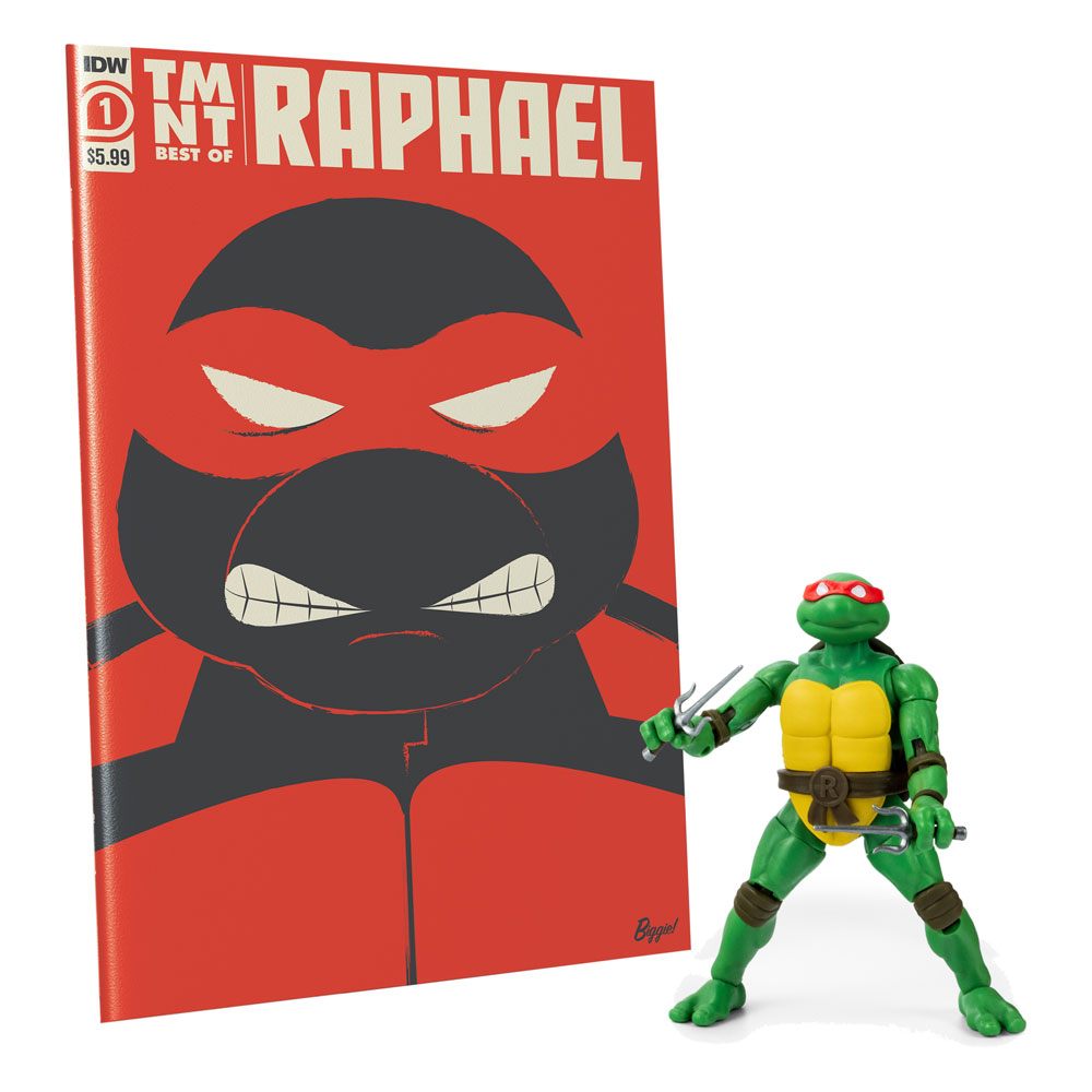 Teenage Mutant Ninja Turtles AXN x IDW Action Figure & Comic Book Raphael