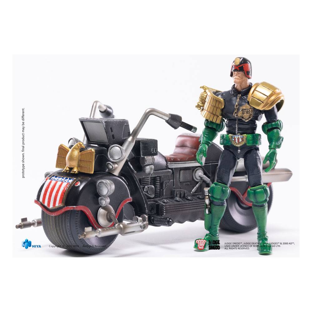 2000 AD Exquisite Mini Action Figure 1/18 Judge Dredd & Lawmaster MK 2 Set 