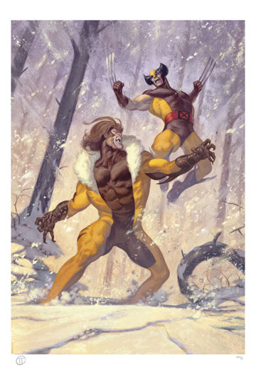 Marvel Art Print Wolverine vs Sabretooth 46 x 61 cm - unframed