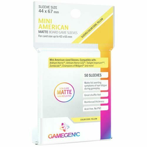 MATTE Mini American-Sized Boardgame Sleeves 44 x 67 mm - Clear (50 Sleeves)