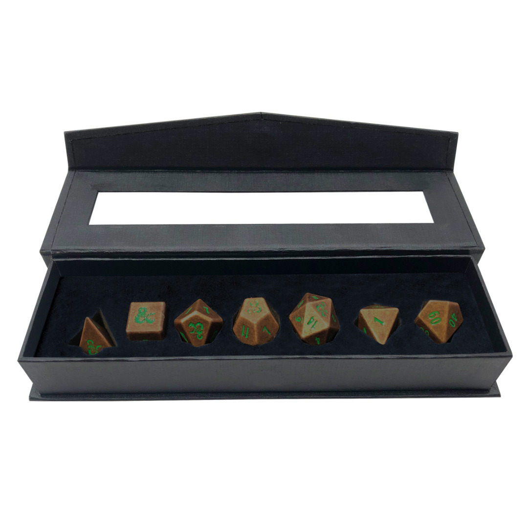 UP - Heavy Metal Fall 21 Copper and Green RPG Dice Set for Dungeons & Drago