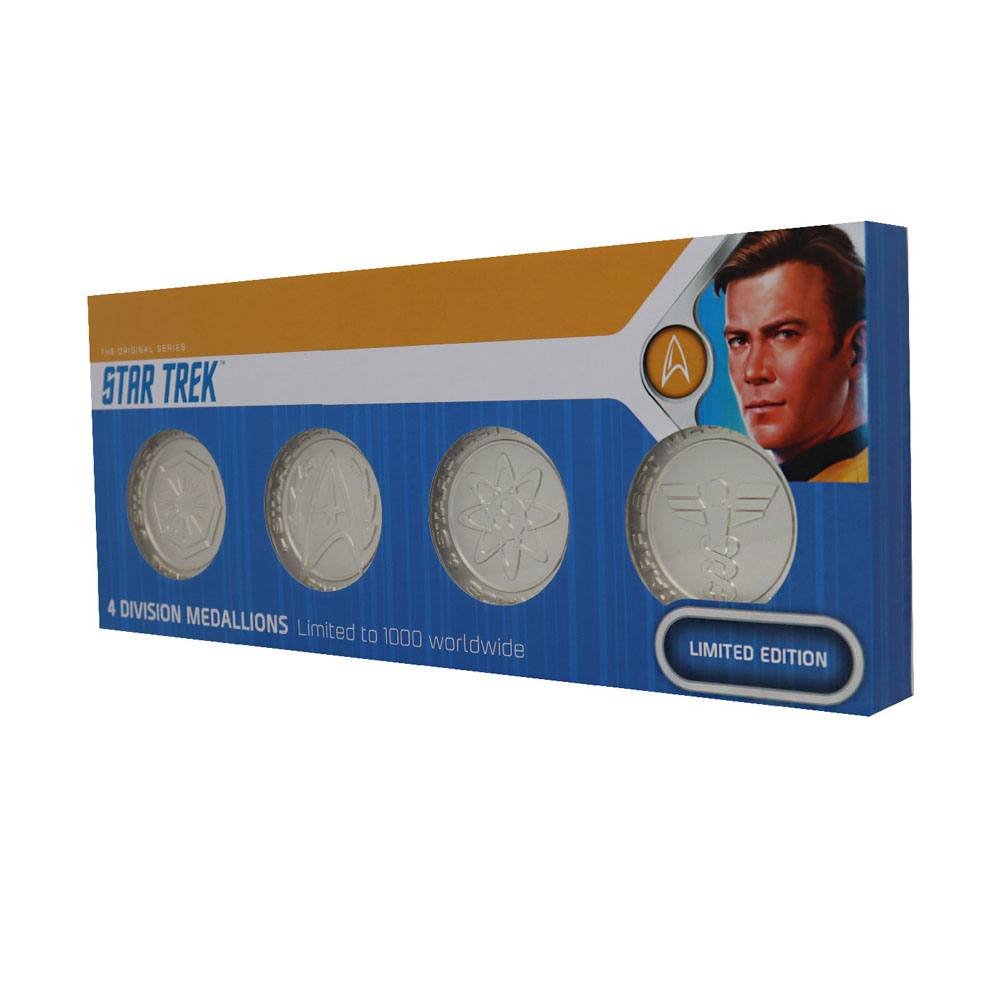 Star Trek Set of 4 Starfleet Division Medallions Limited Edition Silver