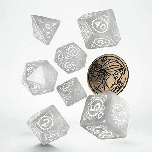 The Witcher Dice Set Ciri - The Lady of Space and Time (7 & unique coin)