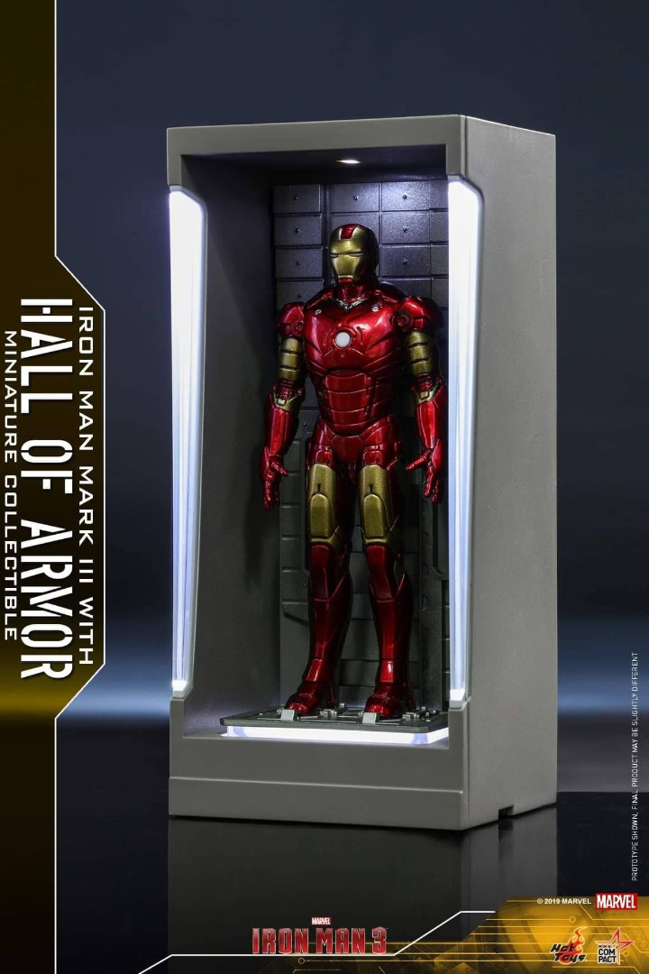 HotToys Marvel Figure Miniature Iron Man 3 Mark 3 With Hall Of Armor 11 cm