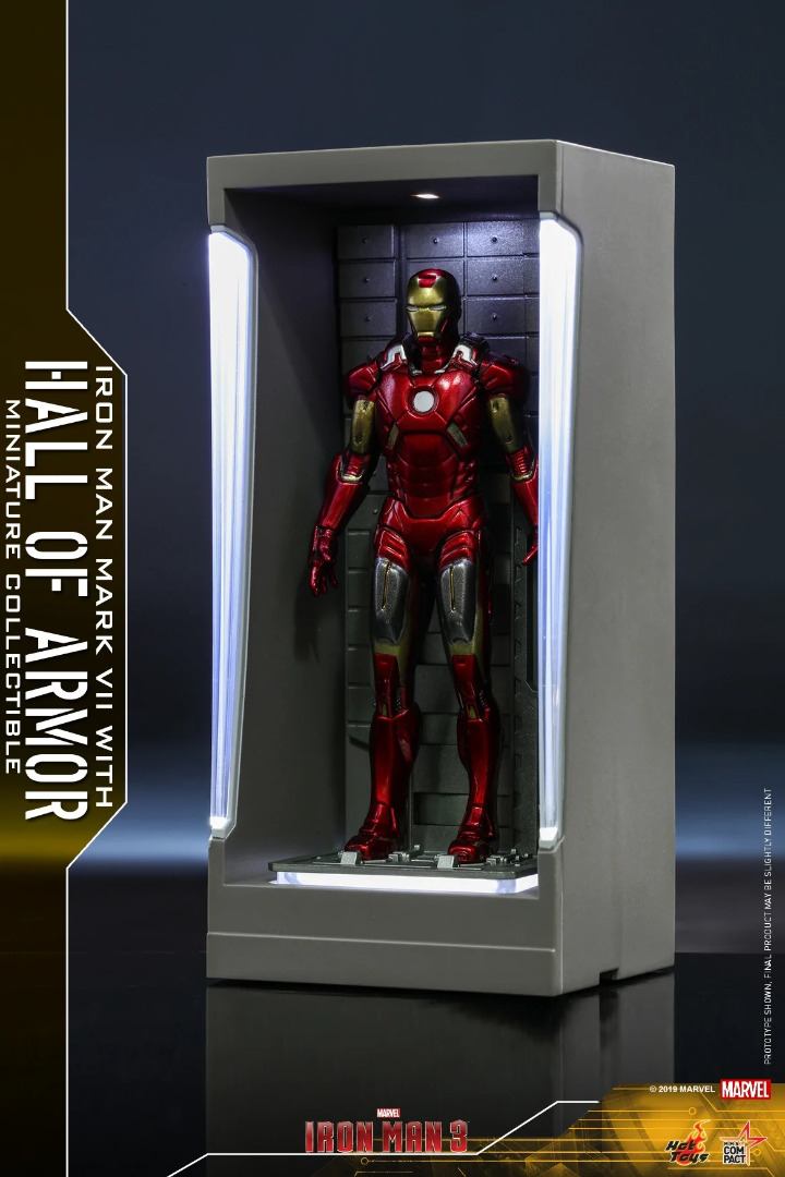 HotToys Marvel Figure Miniature Iron Man 3 Mark 7 With Hall Of Armor 11 cm