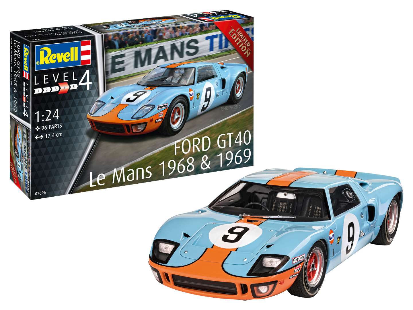 Revell Model Kit Ford GT40 Le Mans 1968 & 1969 Scale 1:24
