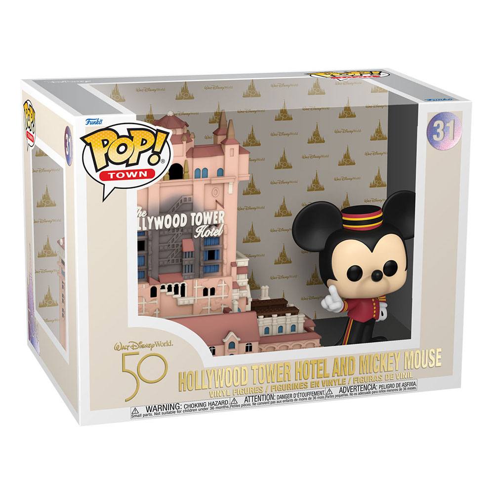 Walt Disney Word 50th Anniversary POP! Hollywood Tower Hotel and Mickey 9cm