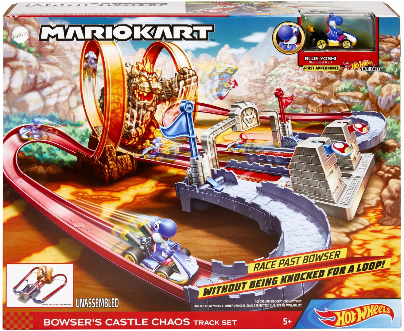 Hot Wheels Mario Kart Bowser's Castle Chaos Track Set