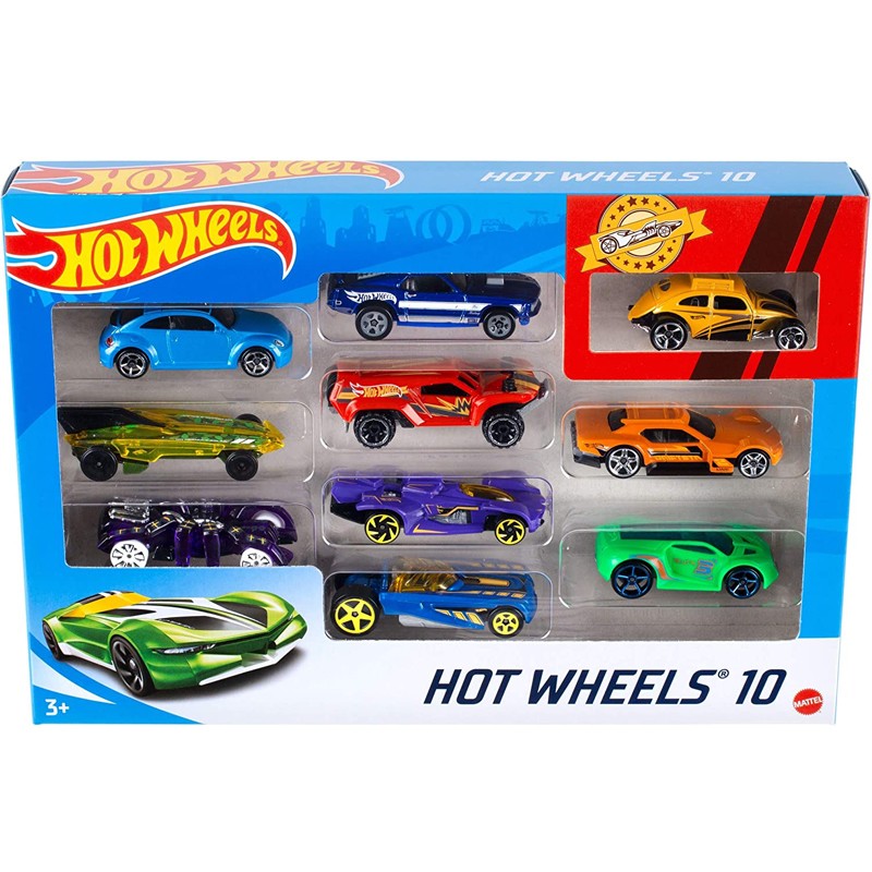 Hot Wheels Pack com 10 Carros Sortidos 1:64