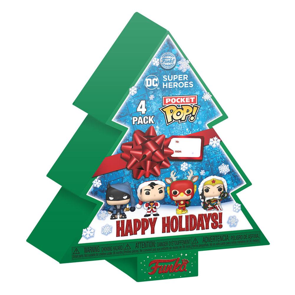 DC Comics Holiday 2022 Pocket POP! Vinyl Figures 4-Pack Tree Holiday Box 4 