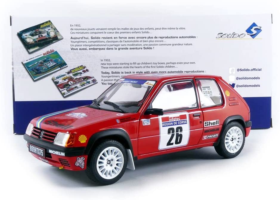 Solido Peugeot 205 Rallye #26 Rallye Tour Corse 1990 Devin/Devin-Viste 1:18