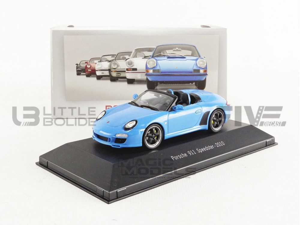 Atlas Porsche 911 (997) Speedster year 2010 blue 1:43 + Acrylic case