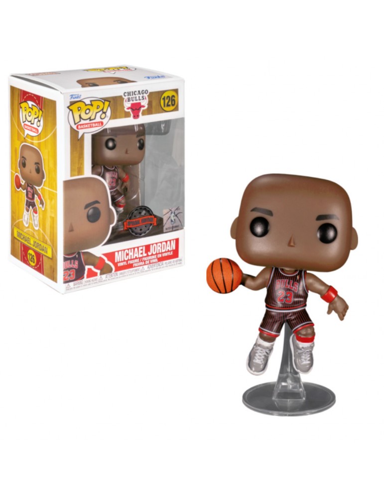 Funko POP! NBA: Bulls- Michael Jordan w/Jordans (Blk Pinstripe Jersey)