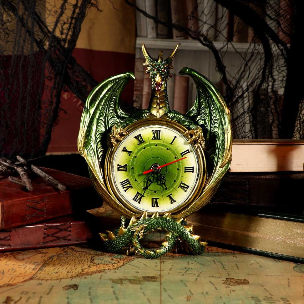 Emerald Chronology Green Dragon Wall Clock Plaque 26 cm