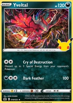 Single Pokémon Yveltal (CEL 019) Holo - English