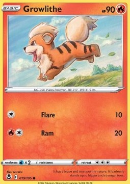 Single Pokémon Growlithe (SIT 019) - English