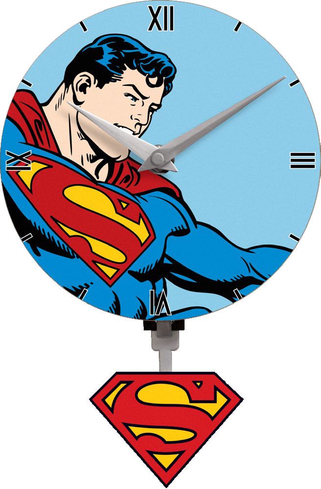 Superman 3D Mini Motion Wall Clock Swinging Logo