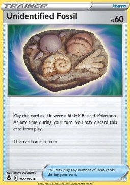 Single Pokémon Unidentified Fossil (SIT 165) - English