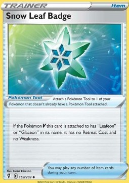 Single Pokémon Snow Leaf Badge (EVS 159) - English