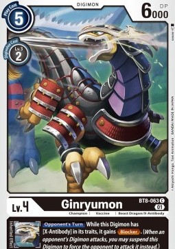 Single Digimon Ginryumon (BT8-063) - English