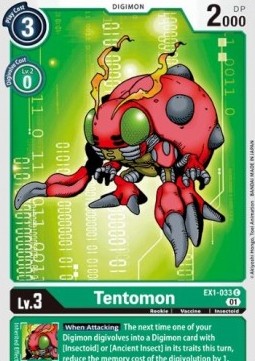 Single Digimon Tentomon (EX1-033) (V.1) - English