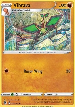 Single Pokémon Vibrava (BRS 075) - English