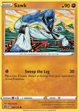 Single Pokémon Sawk (BRS 081) - English