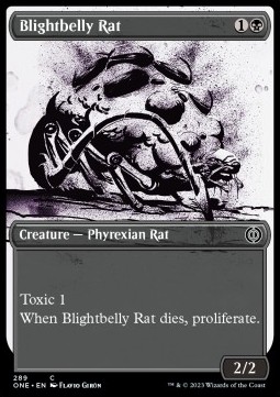 Single Magic the Gathering Bladed Blightbelly Rat (V.1) (ONE 289) - English