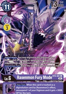 Single Digimon Rasenmon Fury Mode (BT8-081) - English