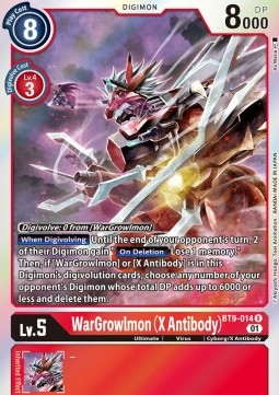 Single Digimon WarGrowlmon (X Antibody) (BT9-014) Foil - English