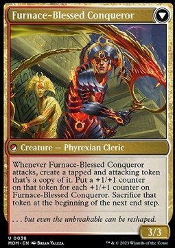 Single Magic the Gathering Sun-Blessed Guardian //Furnace-Blessed Conqueror