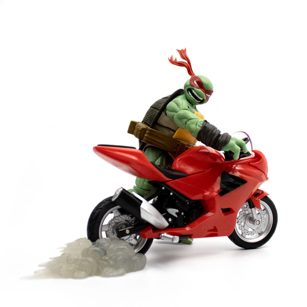 Teenage Mutant Ninja Turtles Action Figure Vehicle Raphael with Motorcycle 