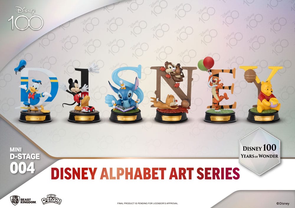 Disney Mini Diorama Stage Statues 6-pack 100 Years of Wonder Alphabet Art