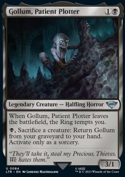 Single Magic The Gathering Gollum, Patient Plot (084 The Lord of the Rings)