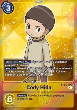 Single Digimon Cody Hida (BT8-089) (V.2) Foil English
