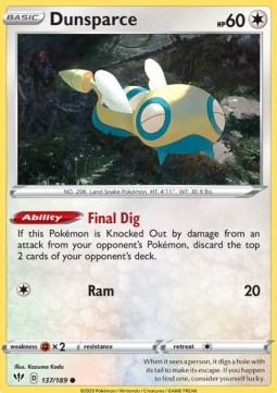 Single Pokémon Dunsparce (DAA 137) - English