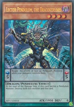 Single Yu-Gi-Oh! Lector Pendulum, the Dracoverlord (MP17-EN014) - English