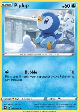 Single Pokémon Piplup (BRS 035) - English
