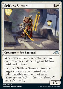 Single Magic The Gathering Selfless Samurai (NEO-035) - English