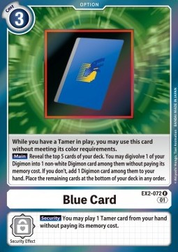 Single Digimon Blue Card (EX2-072) Foil - English