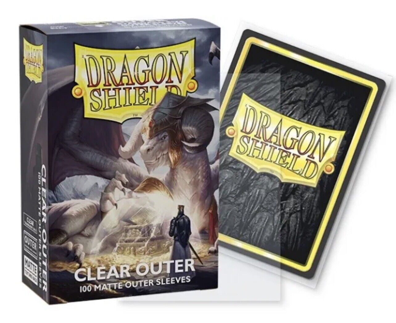 Dragon Shield Standard size Outer Sleeves - Matte Clear (100 Sleeves)