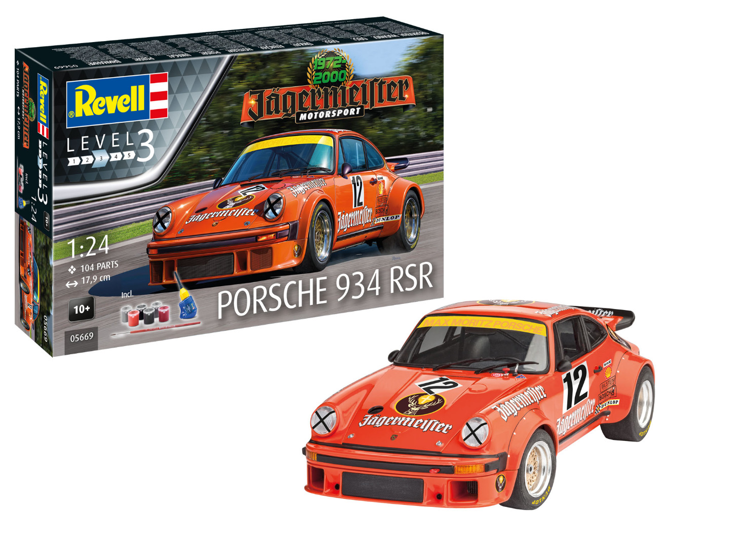 Revell Model  Gift Set Jägermeister Motor Sport 50th Anniversary Porsche