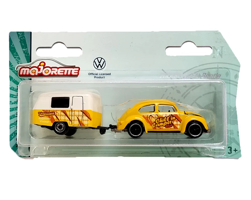 Majorette Volkswagen Special Beetle With Camper 1/64